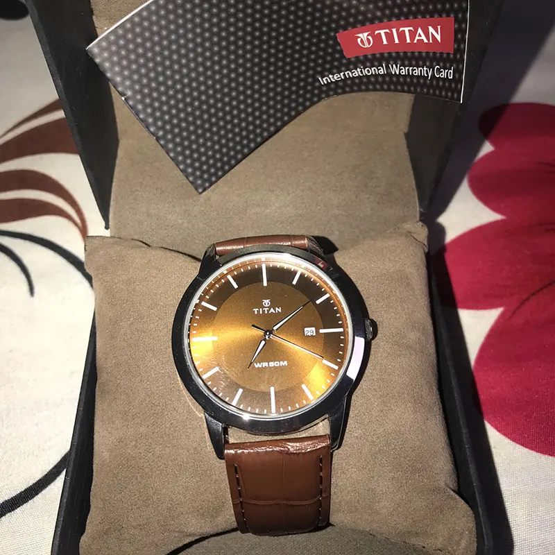 Titan Workwear Leather Strap Men's Watch | 1584SL04